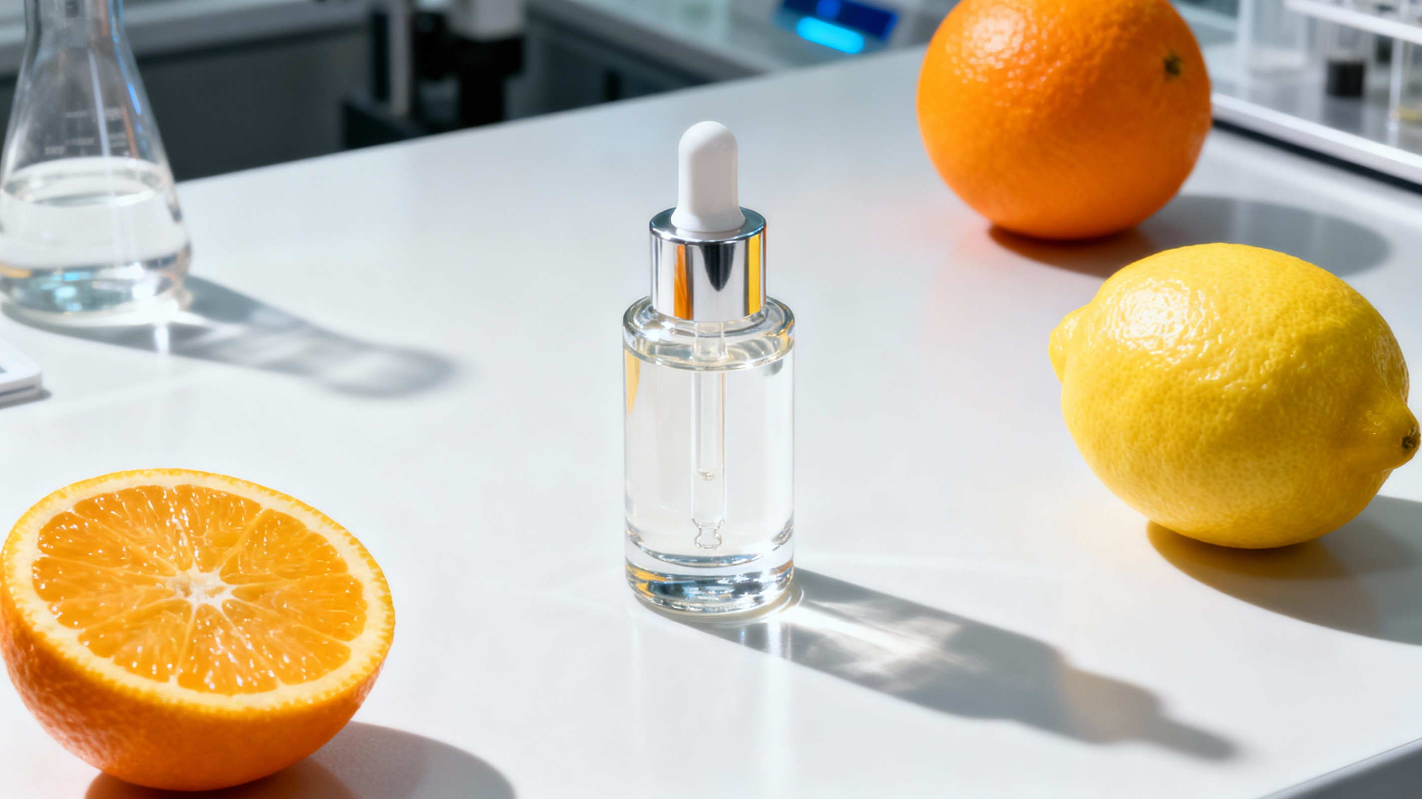 A line graph showing the superior stability of L-Limonene over crude essential oils used as fragrance in cosmetics.