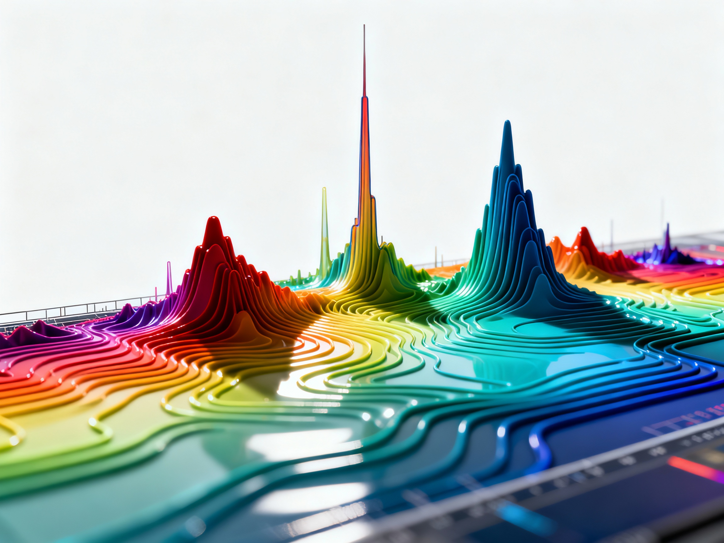 A 2D GCxGC chromatogram separating trace odorants in an aroma chemicals for perfume formulation.