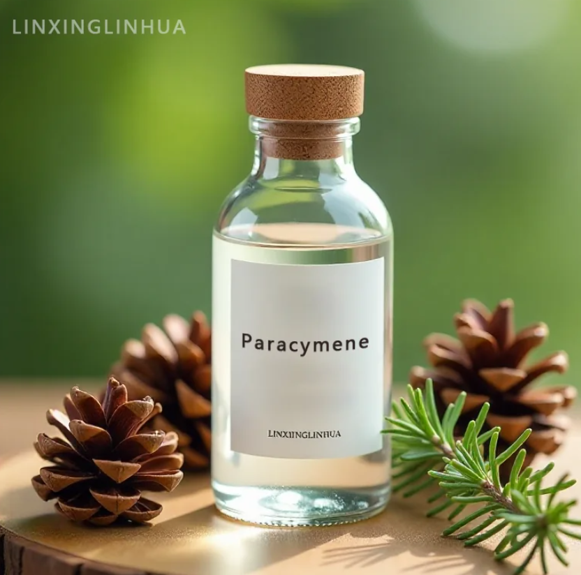 Bottle of Paramenthane chemical material from Linxingpinechem, used in Terpene derivatives applications 
